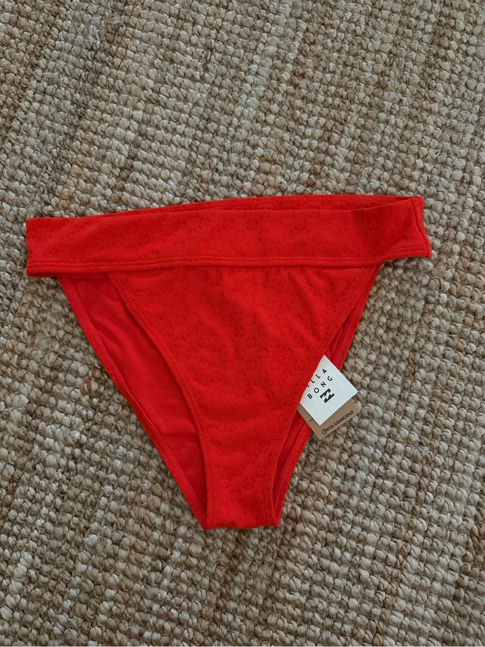 Billabong Red Foldover-Waist Women's Swim Bottoms